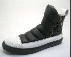 Mauri Black / White Genuine Crocodile / Calfskin Bubble Sneakers.