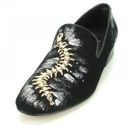 Fiesso Black Genuine Leather Loafer Shoes FI7165.