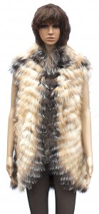 Winter Fur Ladies Chevron Fox Vest in Crystal Fox Color W11V02CY
