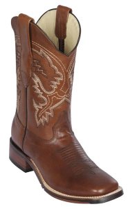 Los Altos Brown Genuine Pull Up Leather Wide Square Toe Cowboy Boots 8263807