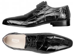 Fennix Italy 3228 Black All-Over Genuine Alligator Shoes.