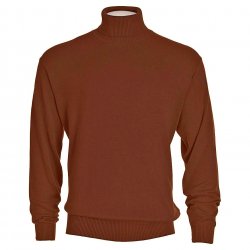 Bagazio Rust Brown Tricot Long Sleeve Turtleneck Sweater Shirt BM031