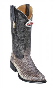 Los Altos Natural All-Over Genuine Crocodile Tail J-Toe Cowboy Boots 990149