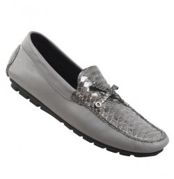 Mauri 3108/1 Maculated Grey Genuine Python / Nappa Loafer Shoes.