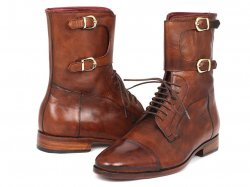 Paul Parkman ''F554-BRW'' Brown Genuine calfskin High Boots .