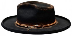 Bruno Capelo Rustic Black / Copper Wool Wide Pencil Brim Fedora Hat OR-980