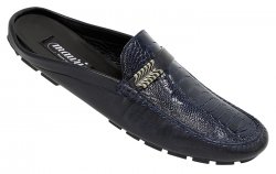 Mauri "3127" Blue Genuine Nappa / Ostrich Leg Dress Casual Shoes