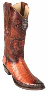 Los Altos Faded Cognac Genuine Caiman Belly Snip Toe Cowboy Boots 94R8257