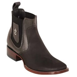 Los Altos Taracco Nobuck Finish Wide Square Toe Ankle Boots 82BV16359