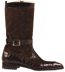Mauri "Unmissable" 4486 Sport Rust Genuine Alligator / Suede Boots With Mauri Buckle