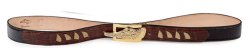 Mauri "Brut" 4691 Camel-Bone / Dark Brown Genuine Alligator / Ostrich Leg Belt.