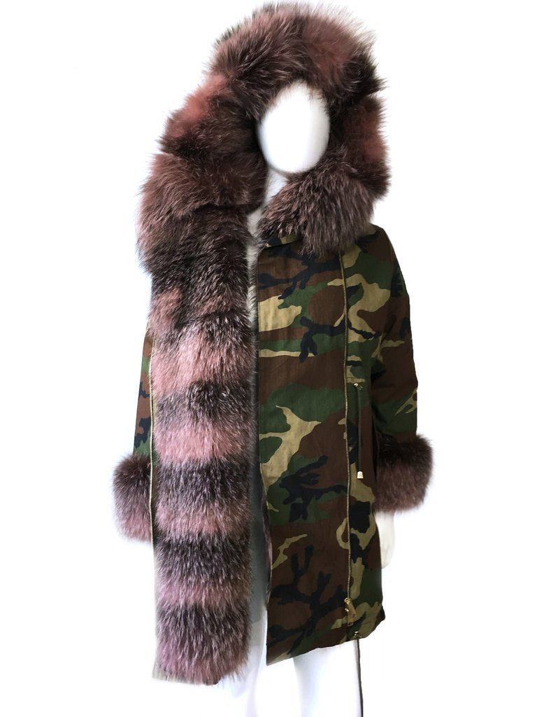 G-Gator Ladies Camouflage Genuine Cotton / Parka / Fox Jacket 8030 - front view