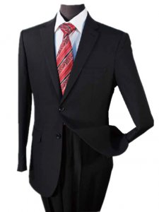 R&B 1101V-SF Black Super 150's Merino Wool Suit