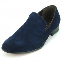 Fiesso Navy Genuine Suede Leather Loafer Shoes FI7216.