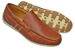 GBX "Ludlam" Cognac Vegan Leather Moc Toe Driving Loafers 134894
