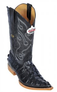 Los Altos Black All-Over Alligator Tail Prints 3X Toe Cowboy Boots 3950105