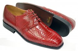 Giorgio Brutini "Slaton" Red All-Over Genuine Snakeskin Lace-Up Shoes 155220