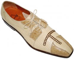 Romano "Chester" Beige/Cream Genuine Crocodile Flanks/Lizard Shoes