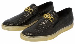 Mauri "Symphony" 8584 Brown Genuine Homer Fabric Loafer Shoes.