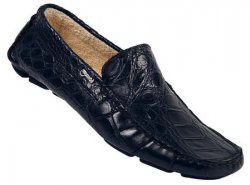 Mauri 0224 "Body Alligator Gold" Brown Genuine All-Over Alligator Loafer Shoes.