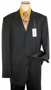Donatello Charcoal Grey Super 120'S Wool Wideleg Suit