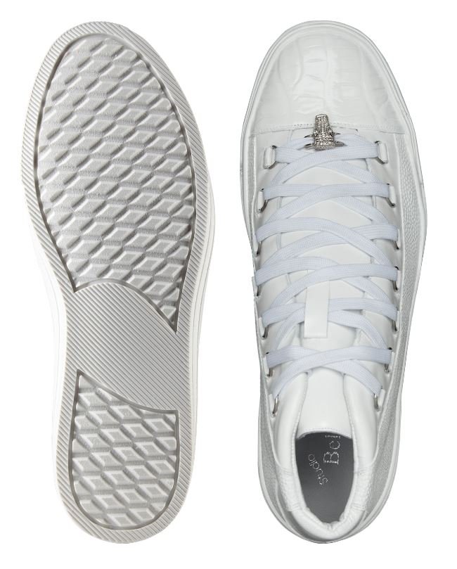 top and bottom view of Belvedere Angelo white sneaker