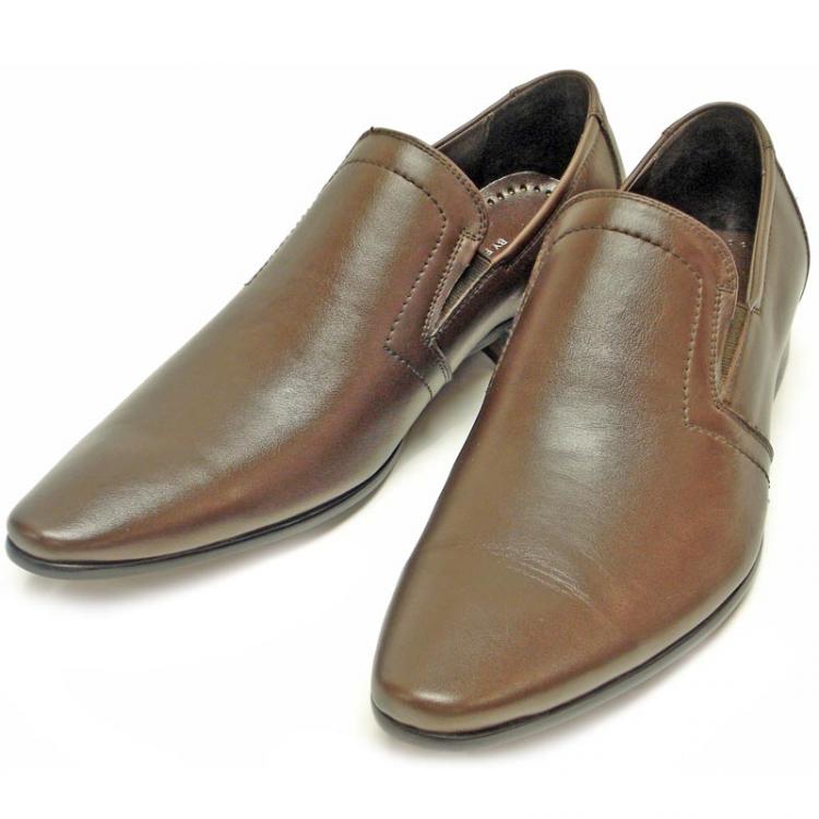 Encore By Fiesso Brown Genuine Leather Loafer Shoes FI3024 - Click Image to Close