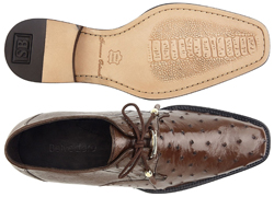 Belvedere "Isola" Brown Ostrich Leather Shoes