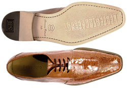 Belvedere Siena Burned Amber Ostrich Shoes - front and back