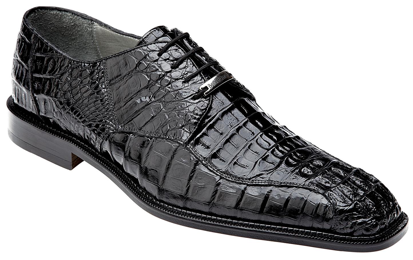 Belvedere Chapo Black All-Over Genuine Hornback Crocodile Shoes 1465 ...