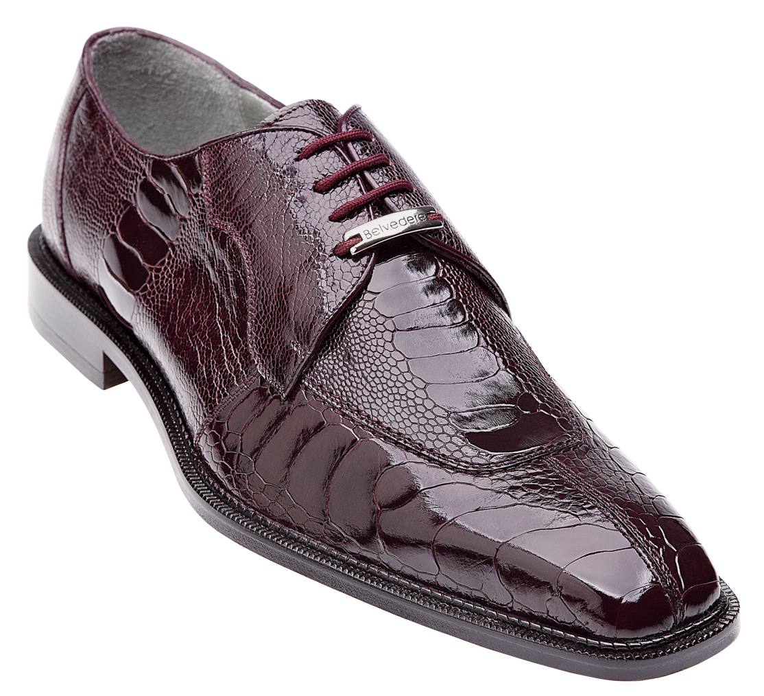 Belvedere Siena Dark Burgundy All-Over Genuine Ostrich Shoes 1463 ...