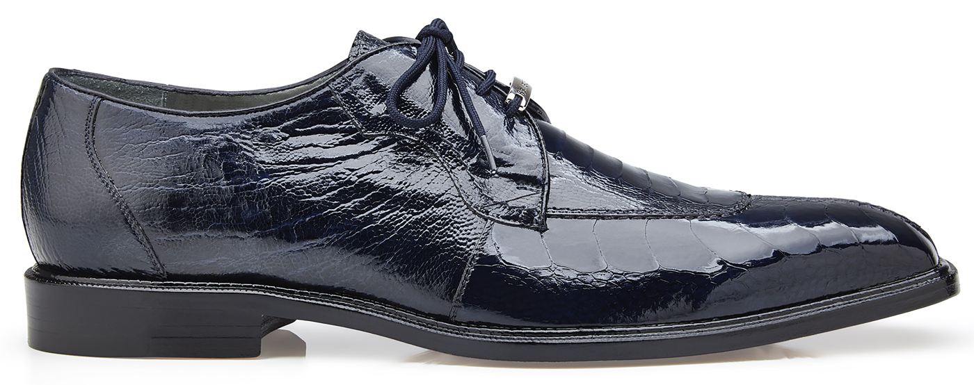 Belvedere Siena Ostrich Lace Up Shoes Navy