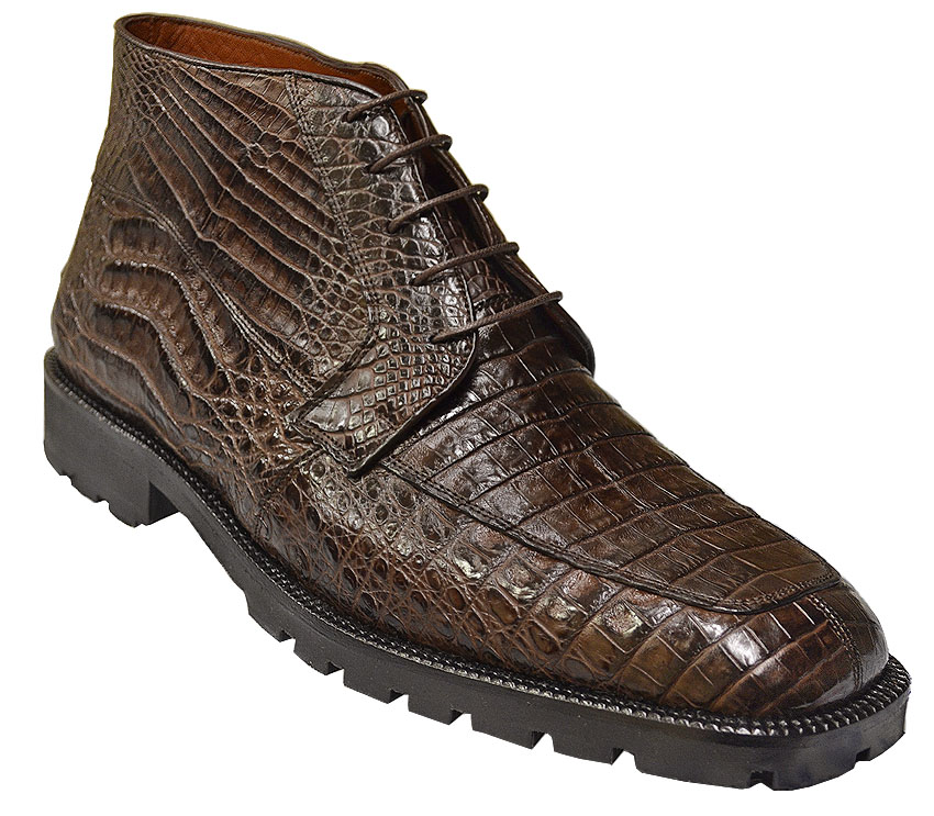 Los Altos Brown All-Over Genuine Crocodile Chukka Ankle Boots ZA2068207