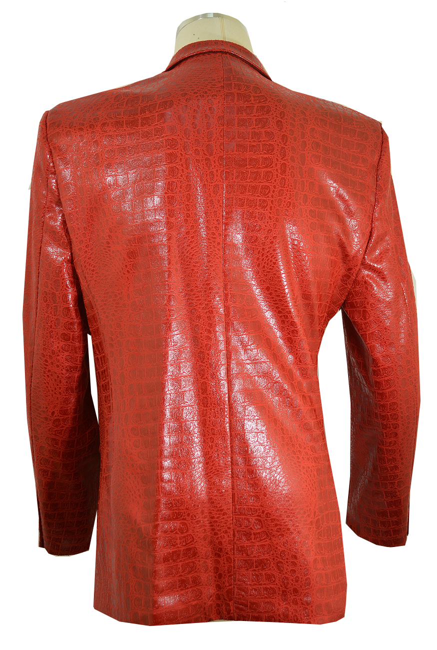 Italian handmade Men jacket slim fit alligator crocodile embossed