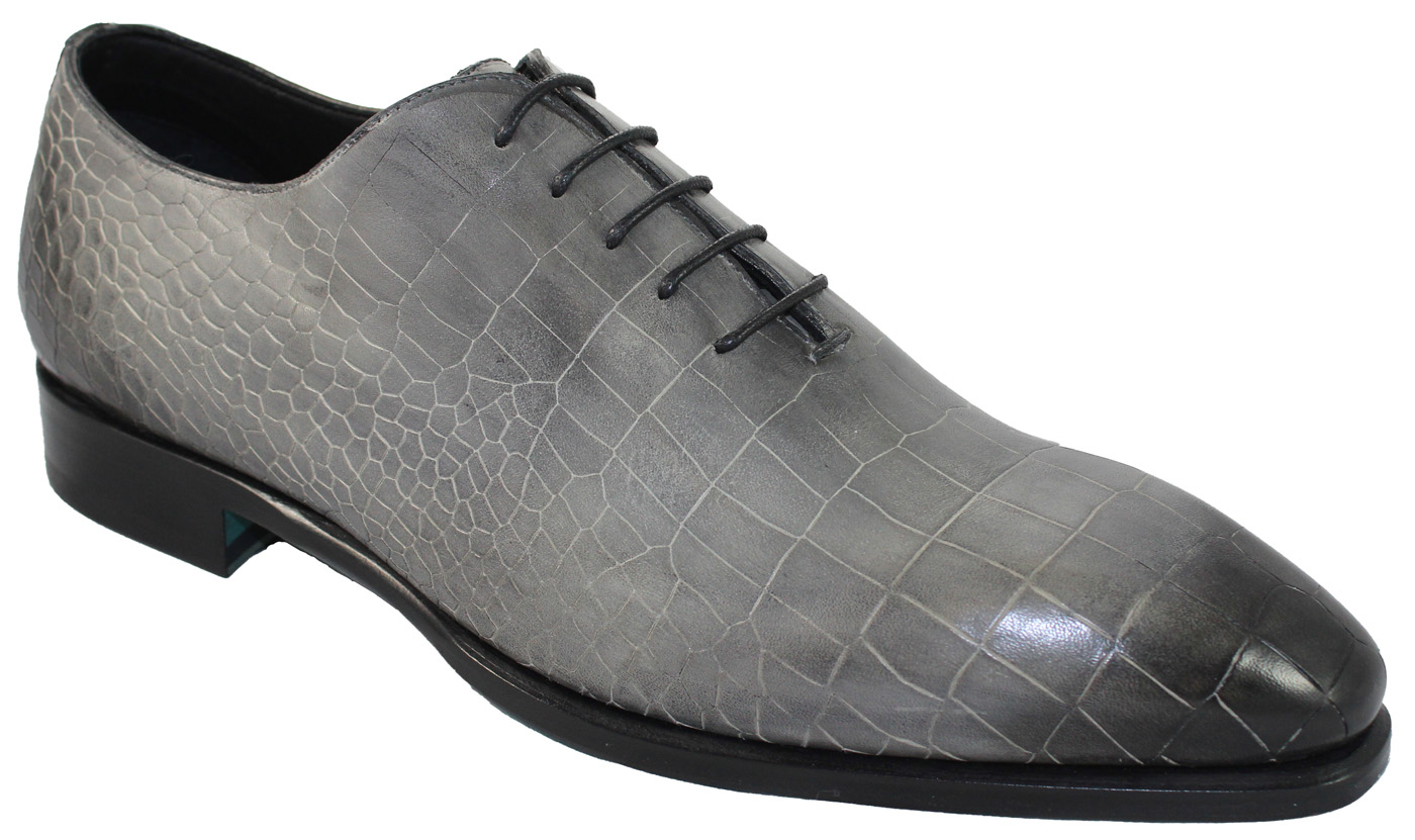 Emilio Franco 16176 Grey Calf Crocodile Print Shoes. - $299.90 ...