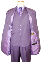 Falcone Solid Lavender Super 100's Vested Suit