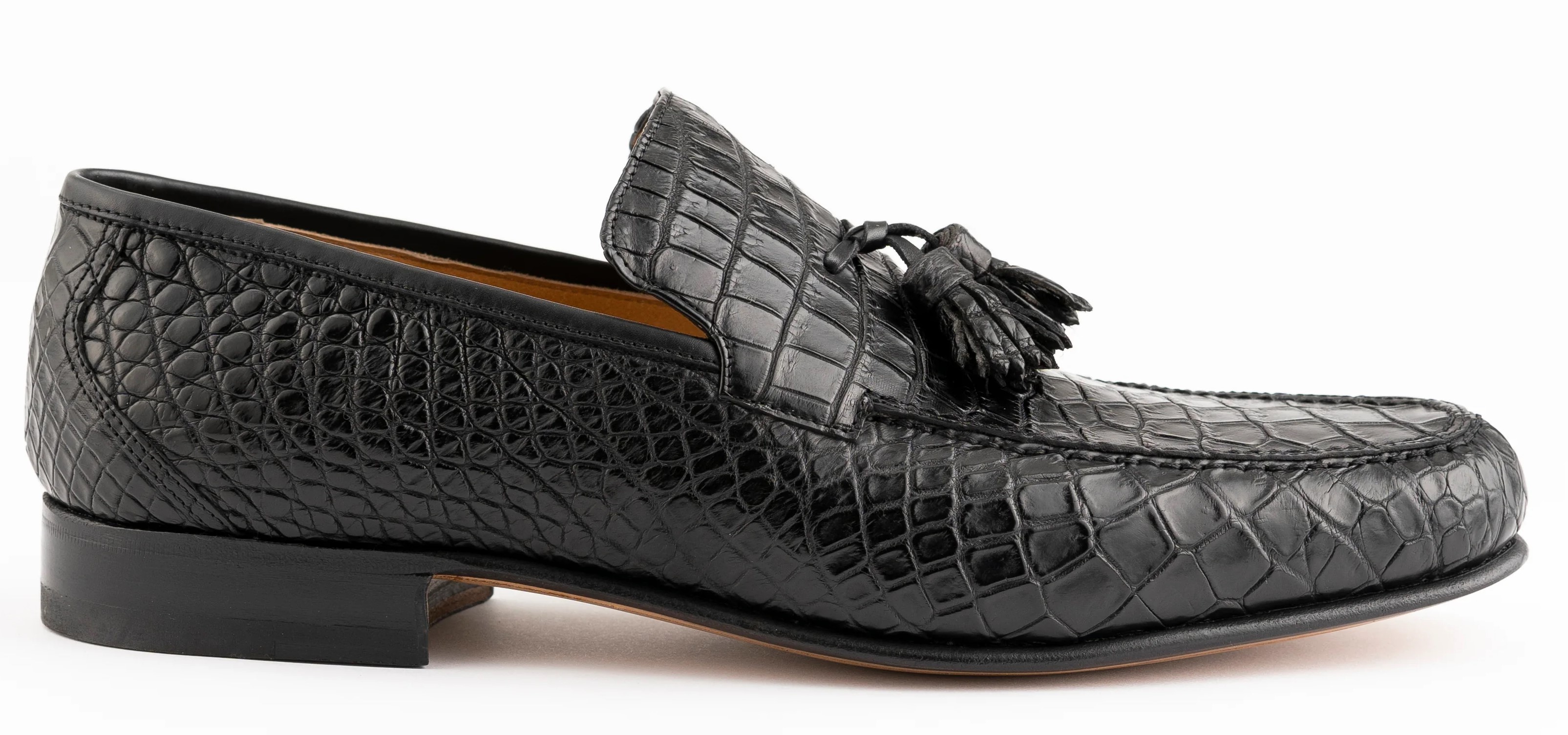 Ferrini Black Genuine Crocodile Dress Shoes F3918