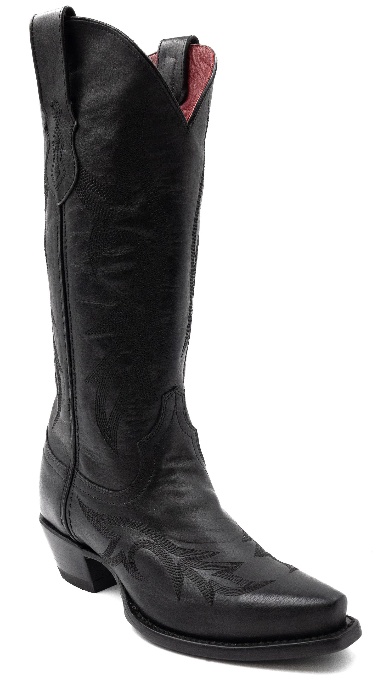 Ferrini Ladies "Scarlett" Black Full Grain Leather Snipped Toe Cowgirl Shoes 84261-04