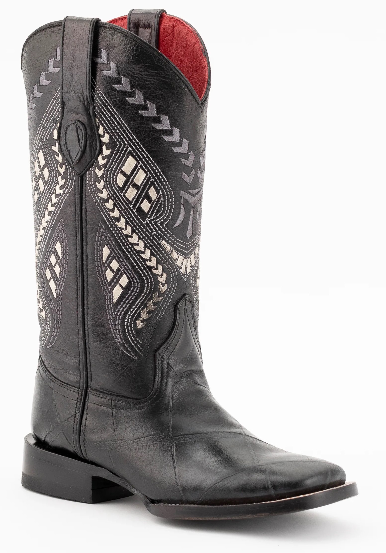 Ferrini Ladies "Jesse" Black Alligator Print Leather Square Toe Cowgirl Boots 93593-04