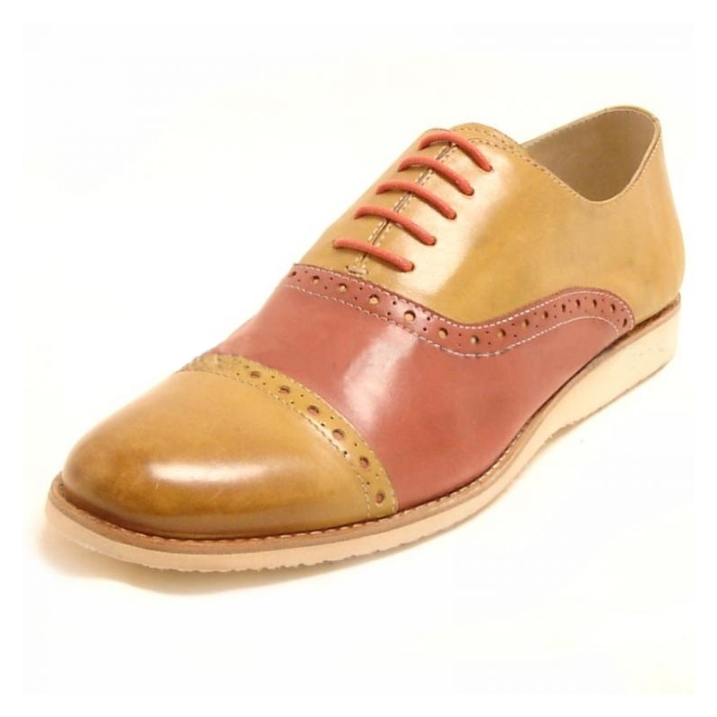 Encore By Fiesso Rust / Beige Two Tone Leather Shoes FI6767