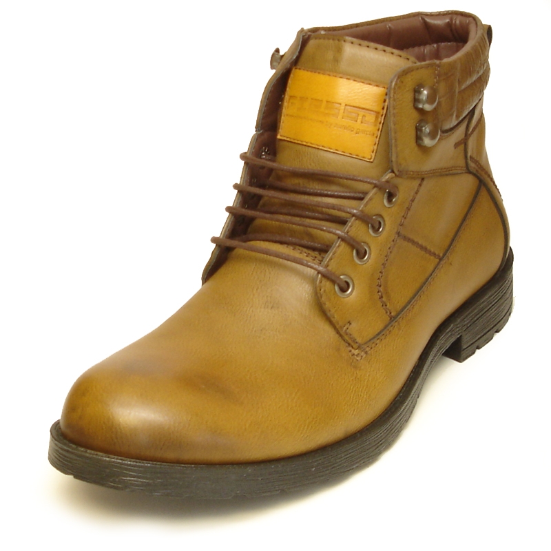 Fiesso Brown PU Leather Chukka Boots FI2200.