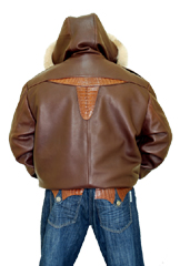 backside of G-Gator Genuine Hornback Alligator Jacket