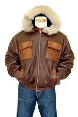 Hornback Alligator Jacket With Fox Fur Trimming On Hood 2077/2