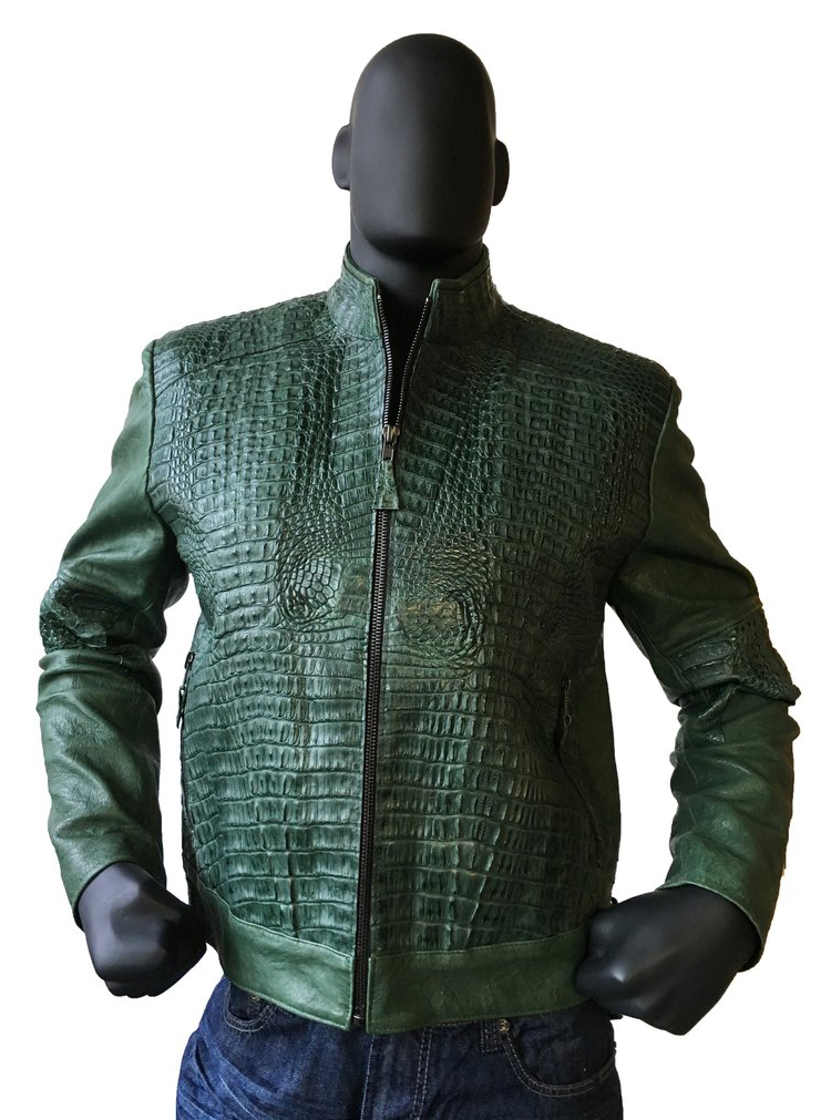 g gator green genuine alligator lambskin motorcycle jacket 7500 23338