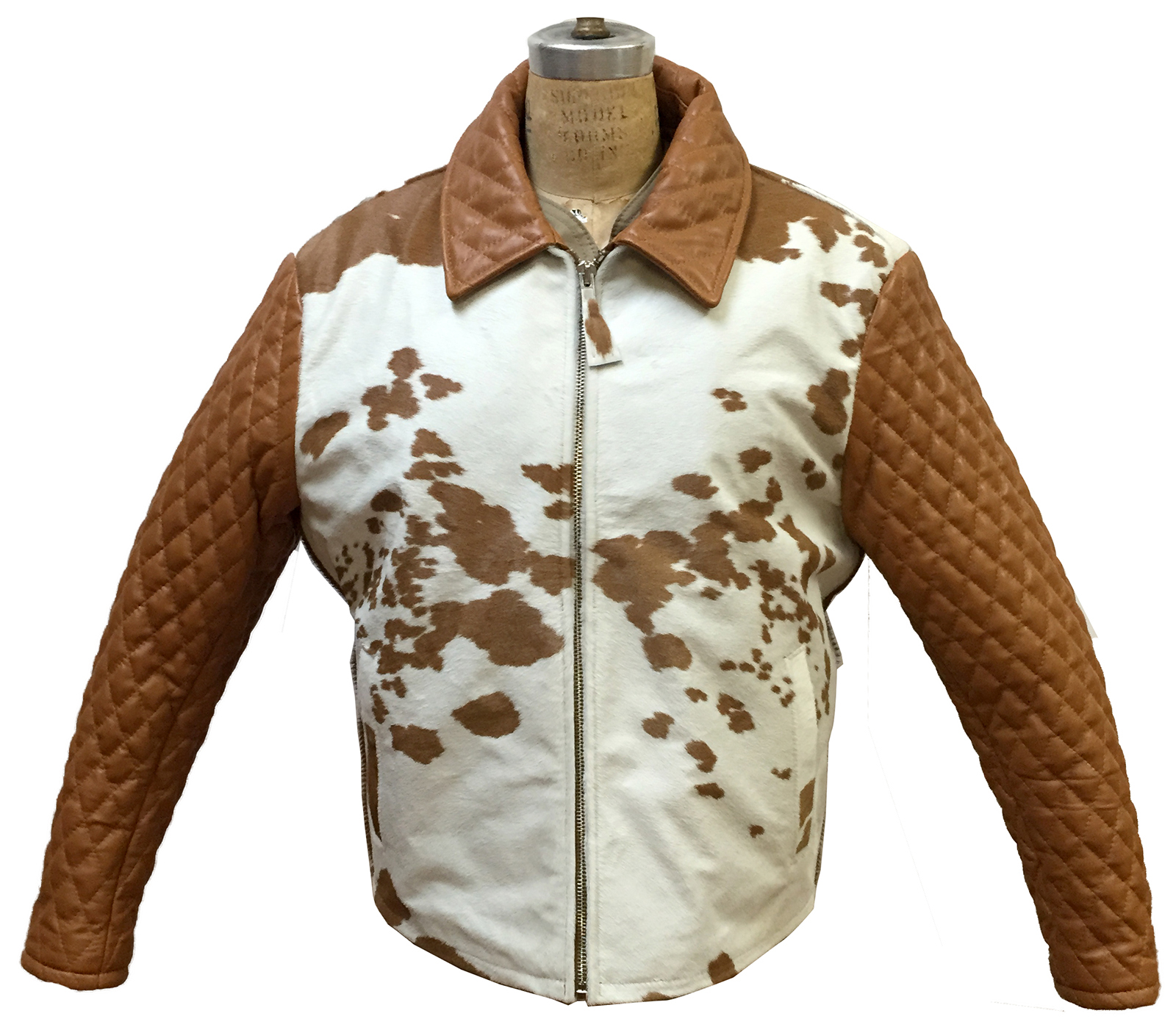 G-Gator White / Tan Genuine Ponyhair / Lambskin Leather Quilted Motorcycle  Jacket 2024/1. - $1,299.90 :: Upscale Menswear 