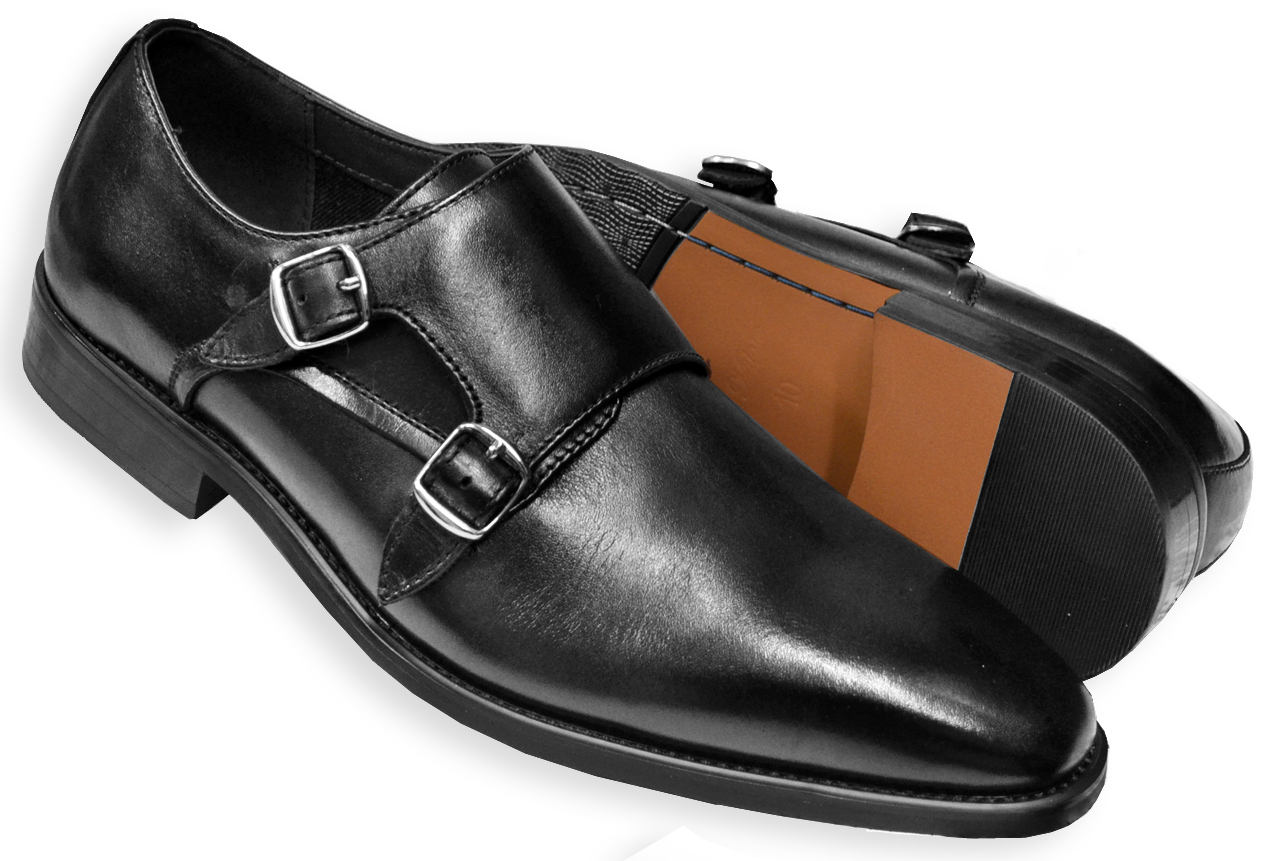 La Milano Men's Leather Double Monk Strap Shoes Cognac A11321 