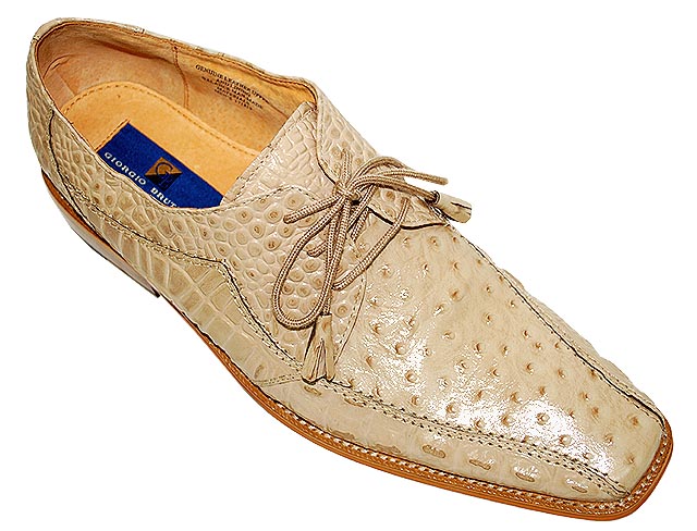 Giorgio Brutini Tan Hornback Alligator/Ostrich Print Shoes 171819 - $69 ...