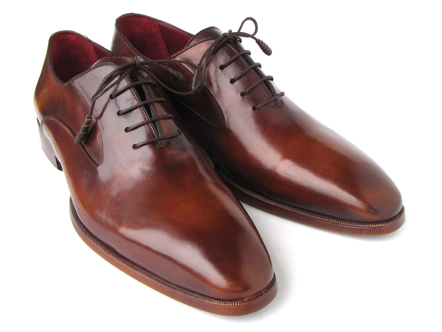 Paul Parkman Brown Genuine Calfskin Leather Plain Toe Oxford Shoes 019-BRW