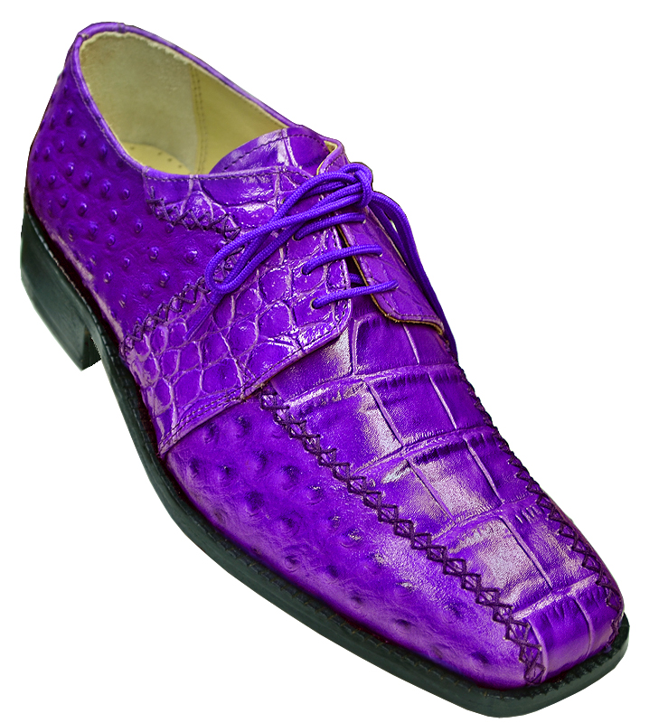 Liberty Purple Alligator / Ostrich Print Shoes 599 - $ :: Upscale  Menswear 