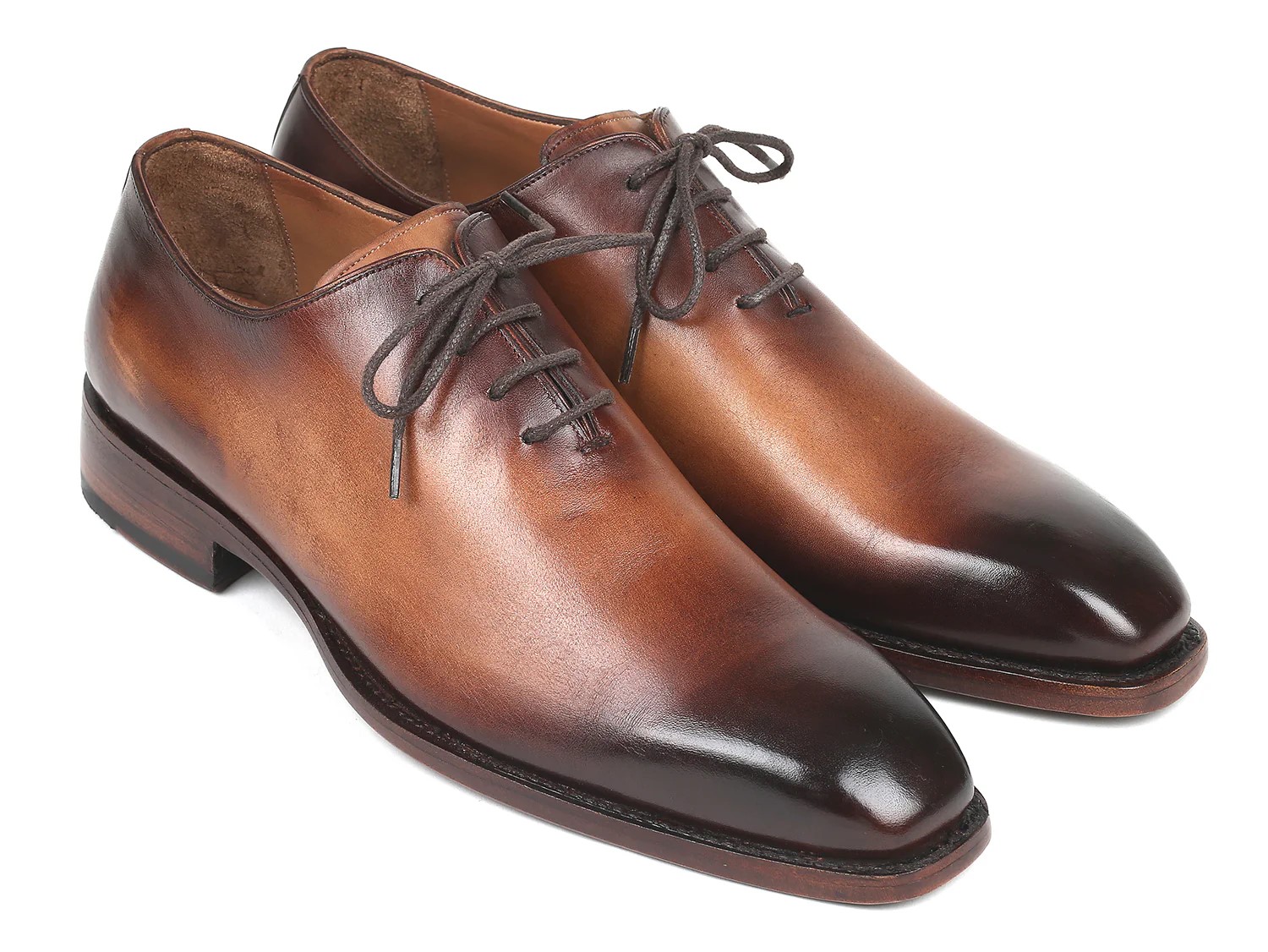 Paul Parkman Brown Genuine Leather Men's Wholecut Oxford Dress Shoes 3222-BRW